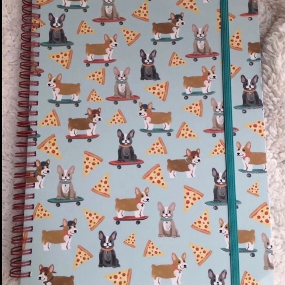 ISO Frenchie corgi pizza spiral notebook /journal